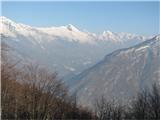 Planina Božca (tudi Božica) Gore nad Sočo, v ospredju Rombon